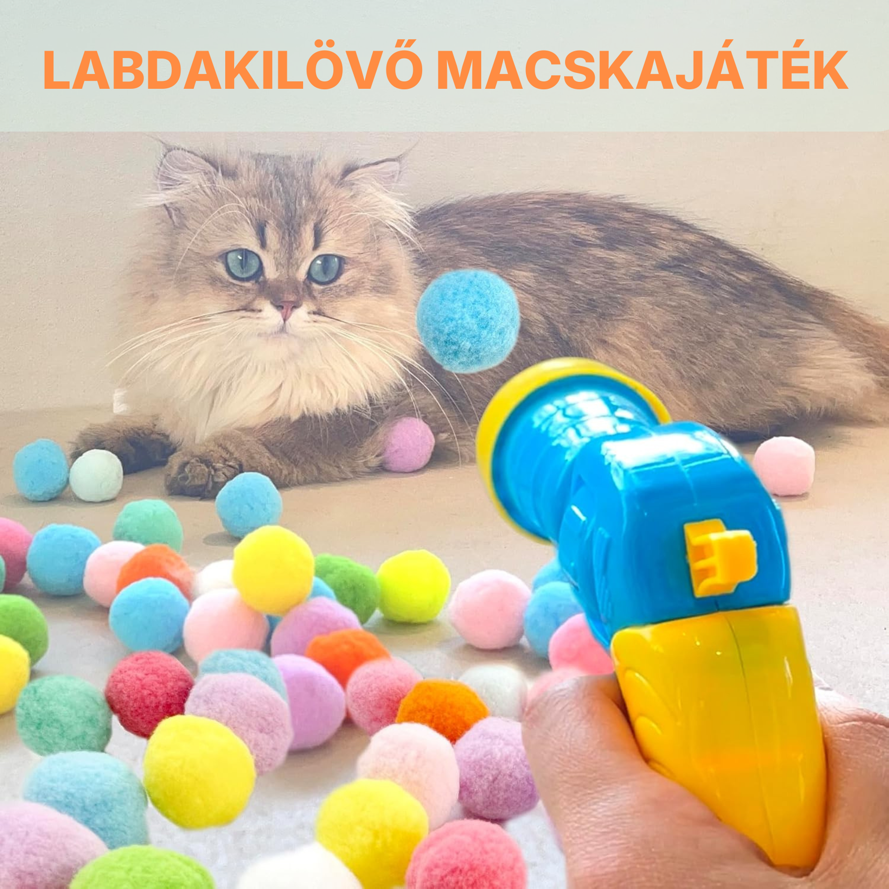 PurrHunter Ball – Interaktív Plüsslabdakilövő Macskajáték
