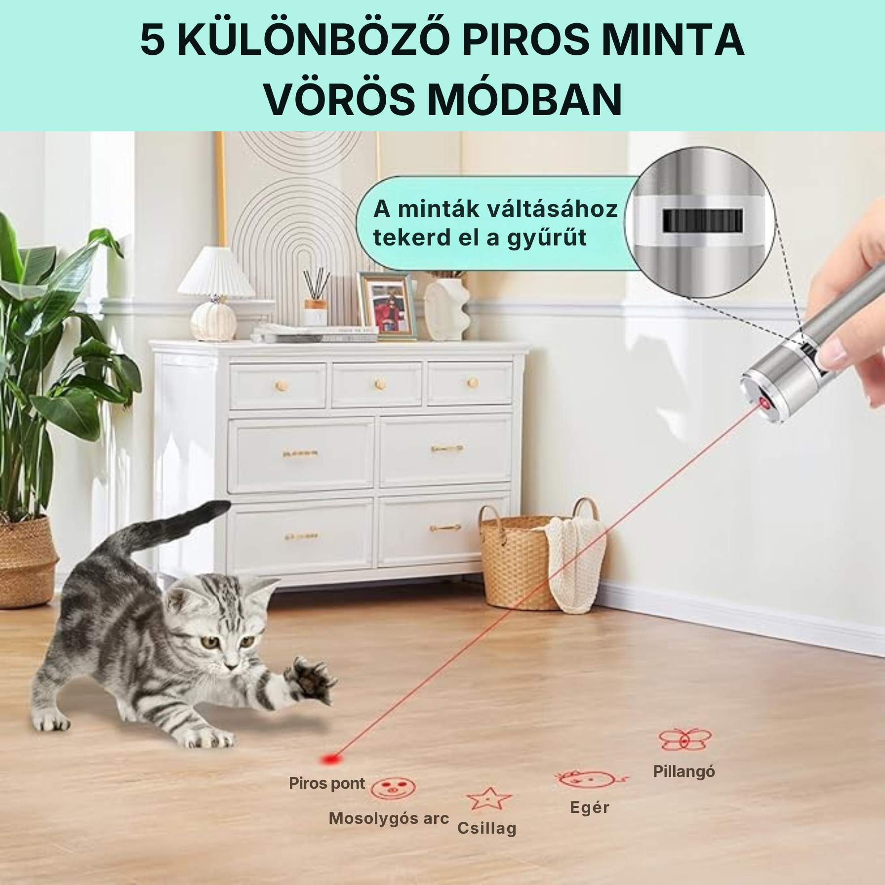 PurrHunter Laser – Interaktív lézeres játék macskáknak