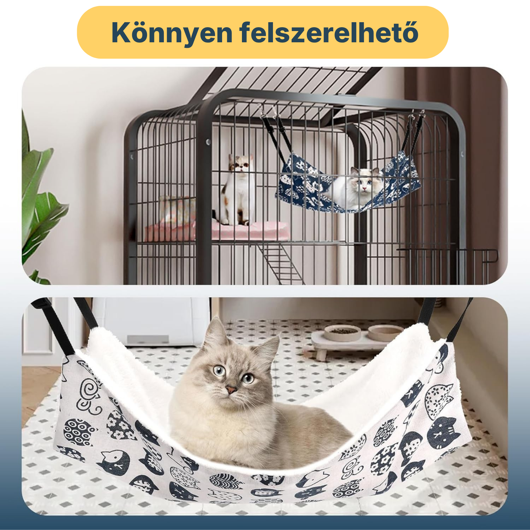 Catzy Air Bed - Függő Macskaágy, Kényelmes Hammock Fekhely