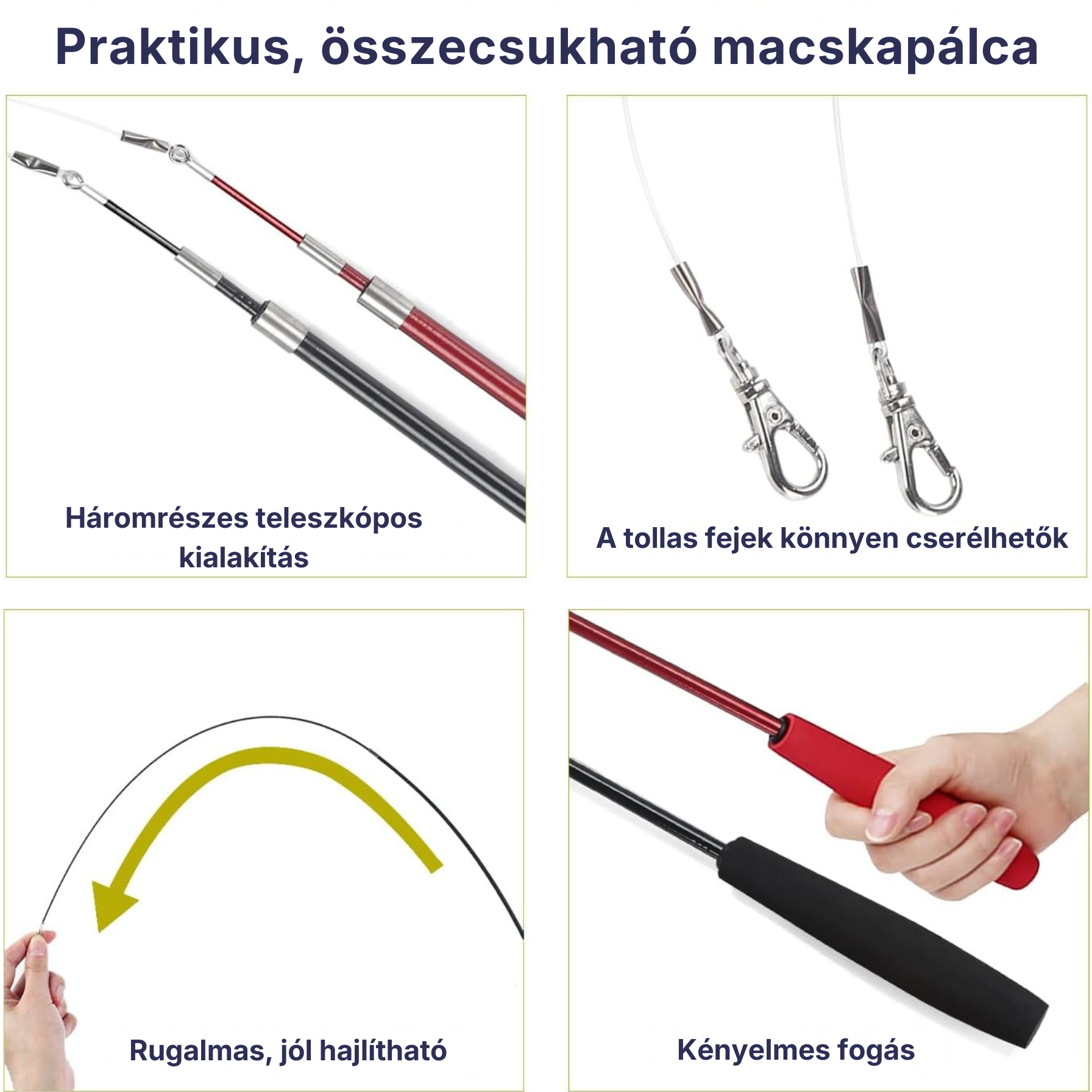 PurrHunter - Interaktív tollas pálcás vadász macskajáték