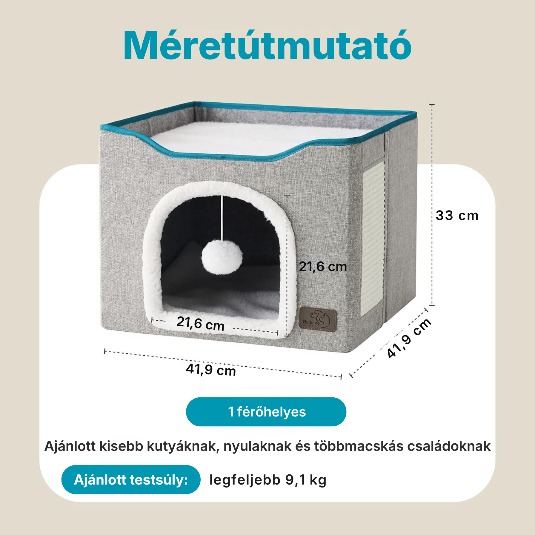 Catzy Corner – Összecsukható macska kuckó és bújóház