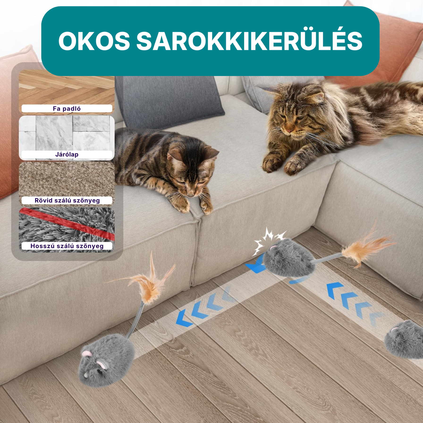 PurrHunter Mouse – Interaktív Mozgó Egér Macskajáték