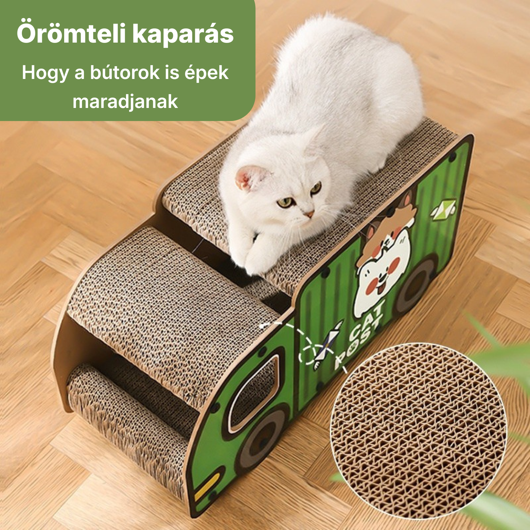 Catzy Rider – Ergonomikus Macska Kaparó és Pihenő Rámpa