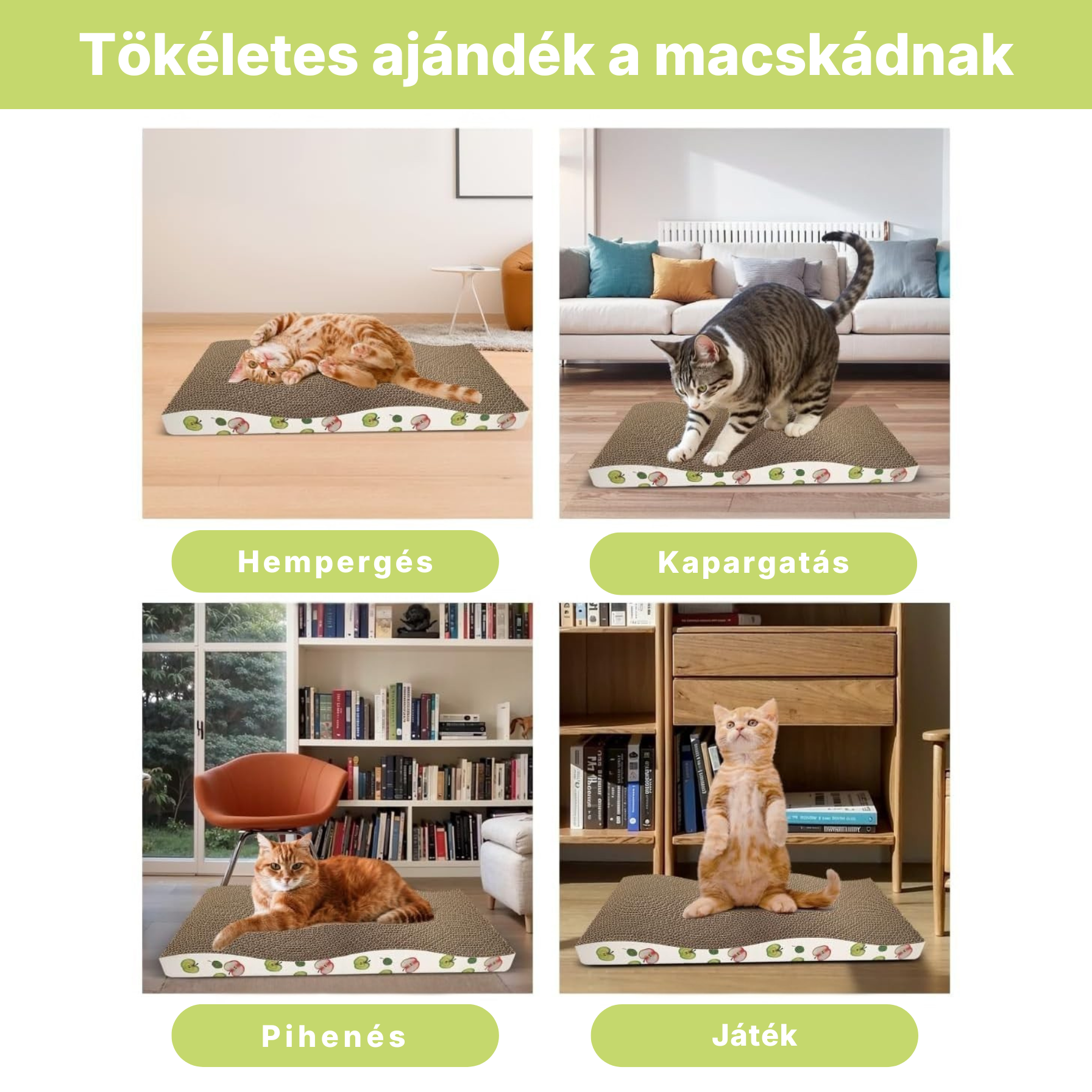 Catzy Wave Scratcher - Vízszintes Bútorvédő Hullám Kaparófa