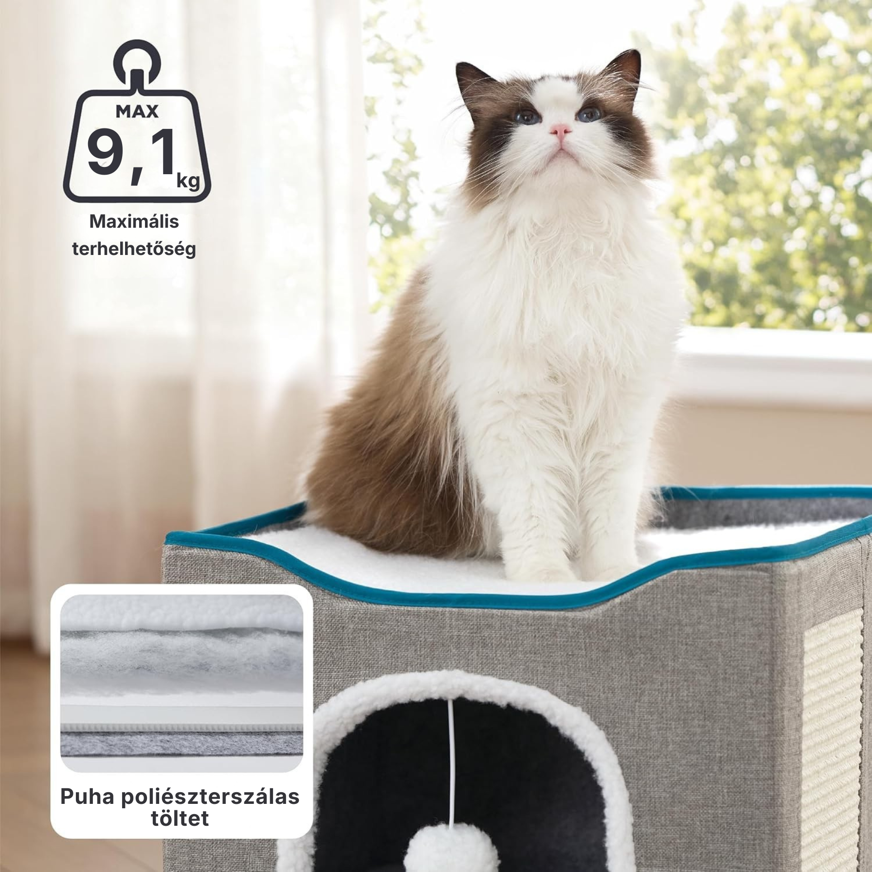 Catzy Corner – Összecsukható macska kuckó és bújóház