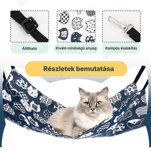 Catzy Air Bed - Függő Macskaágy, Kényelmes Hammock Fekhely