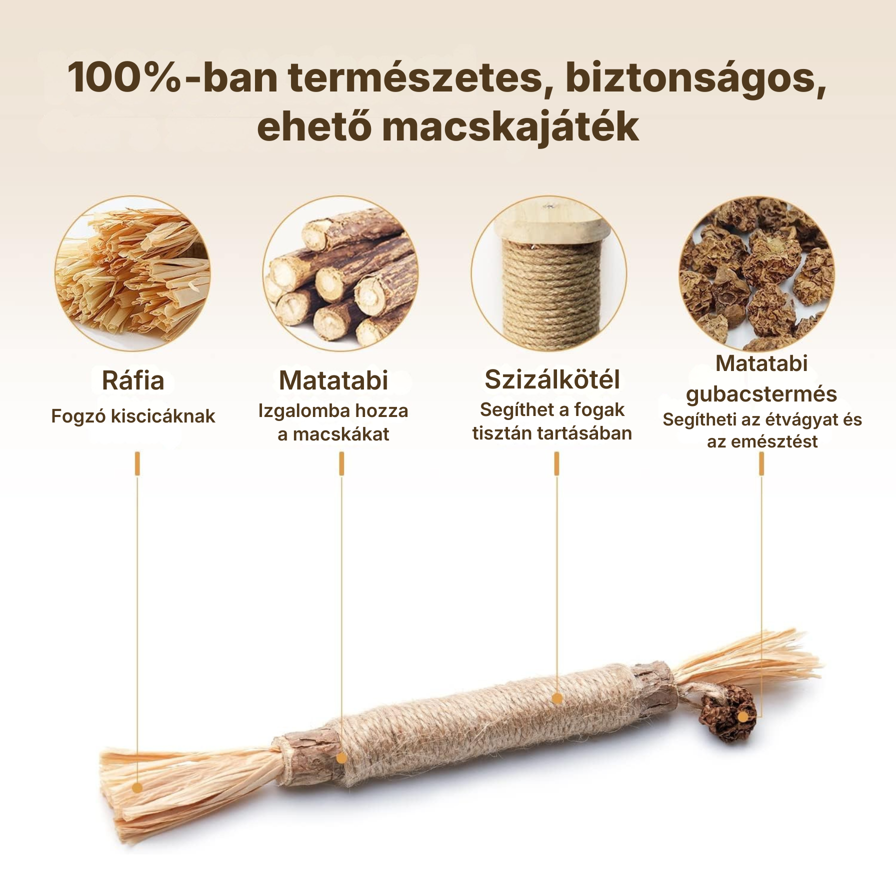 Catzy Dental Pro – Természetes Matatabi Fogtisztító Macskajáték