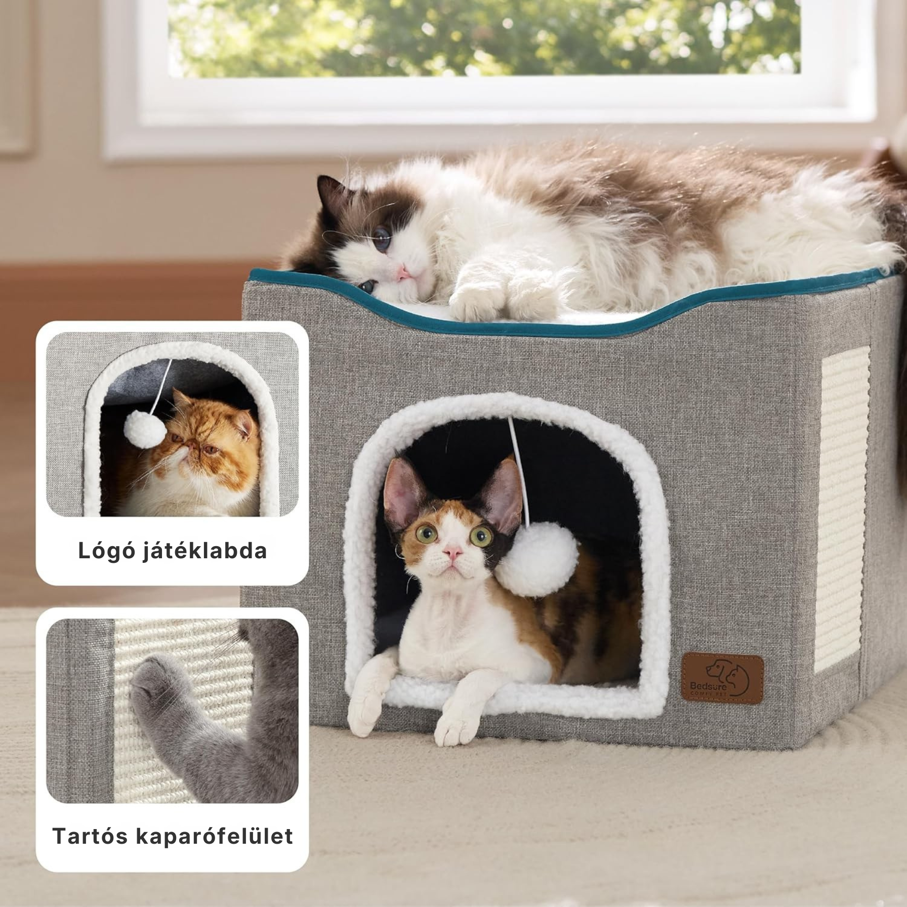 Catzy Corner – Összecsukható macska kuckó és bújóház