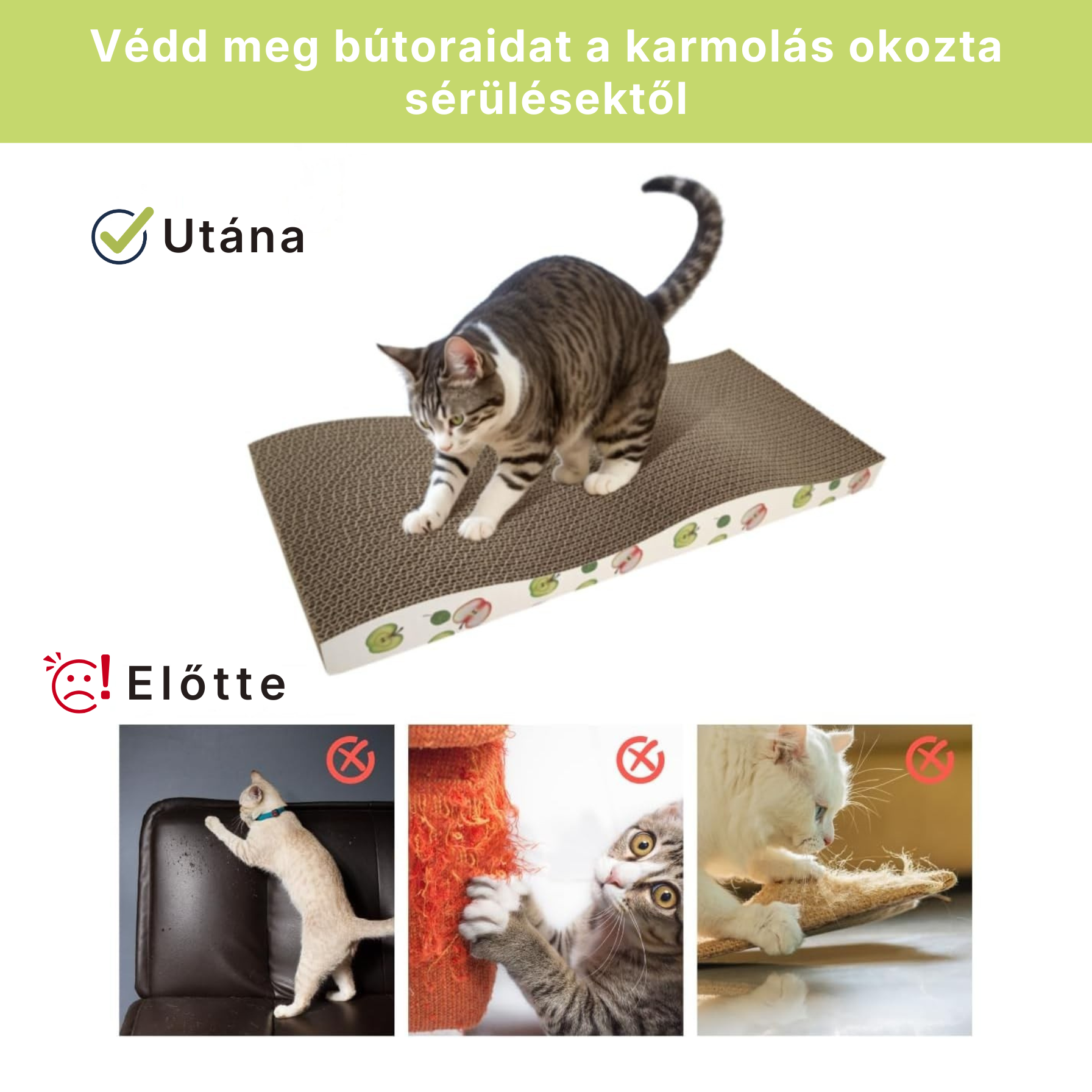 Catzy Wave Scratcher - Vízszintes Bútorvédő Hullám Kaparófa