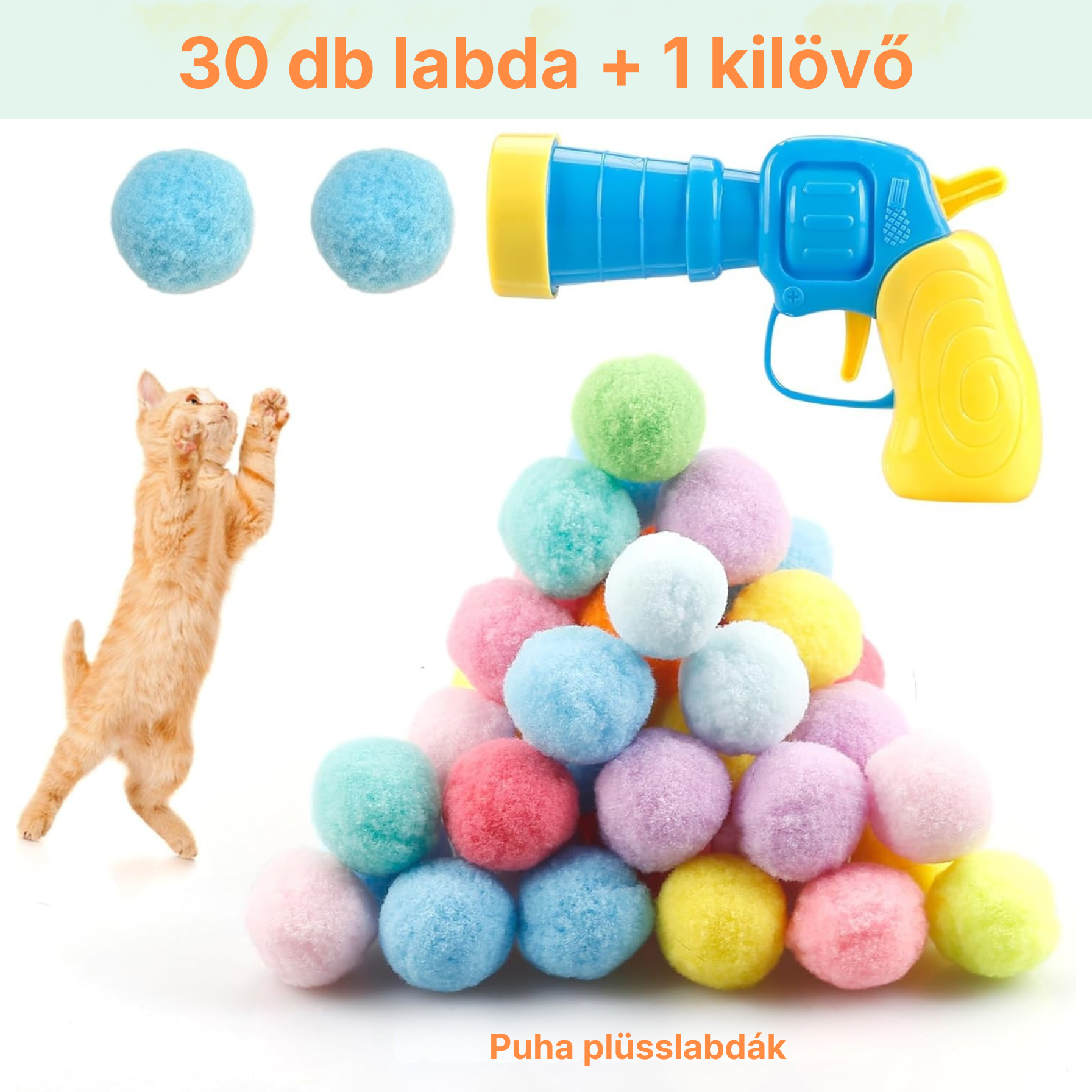 PurrHunter Ball – Interaktív Plüsslabdakilövő Macskajáték