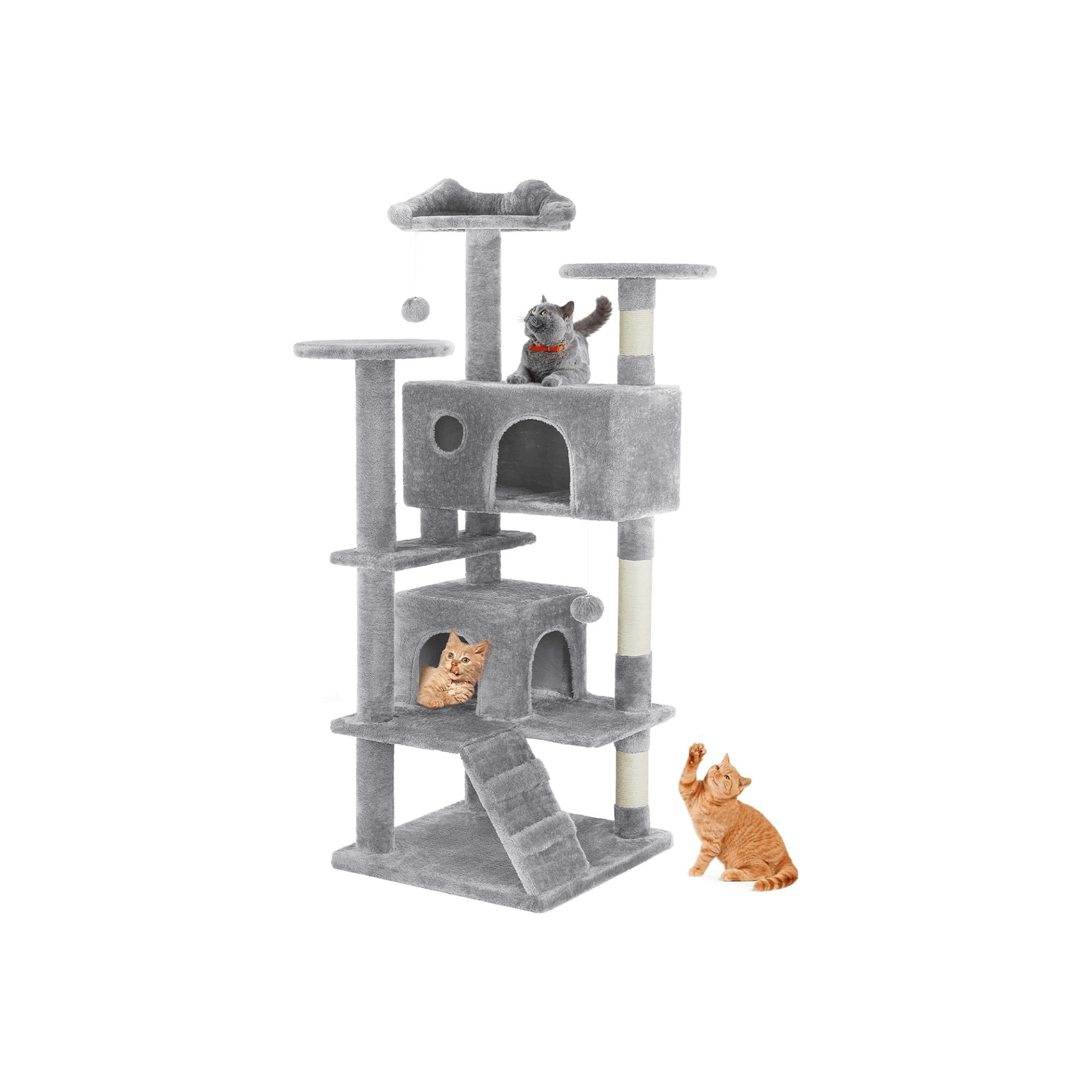 Catzy Kingdom – Többszintes Macska Játszótorony Kaparóoszlopokkal (135cm)